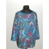 Bluzka Oversize z hinduskim wzorem - odcienie niebieskiego